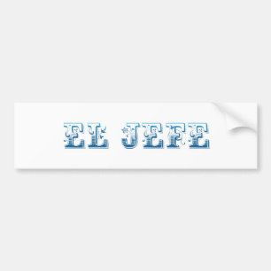 El Jefe logo Floreado blue azul Bumper Sticker