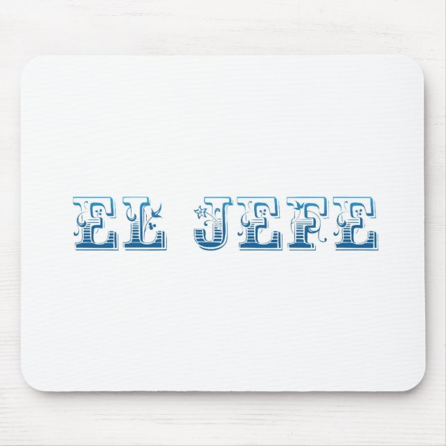 El Jefe logo Floreado blue azul Mouse Pad (Front)