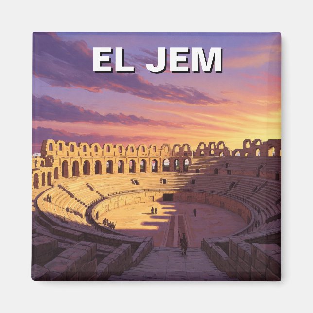 El Jem Amphitheatre Tunisia Travel Magnet (Front)