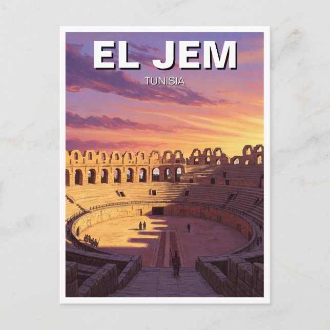 El Jem Amphitheatre Tunisia Travel Postcard (Front)