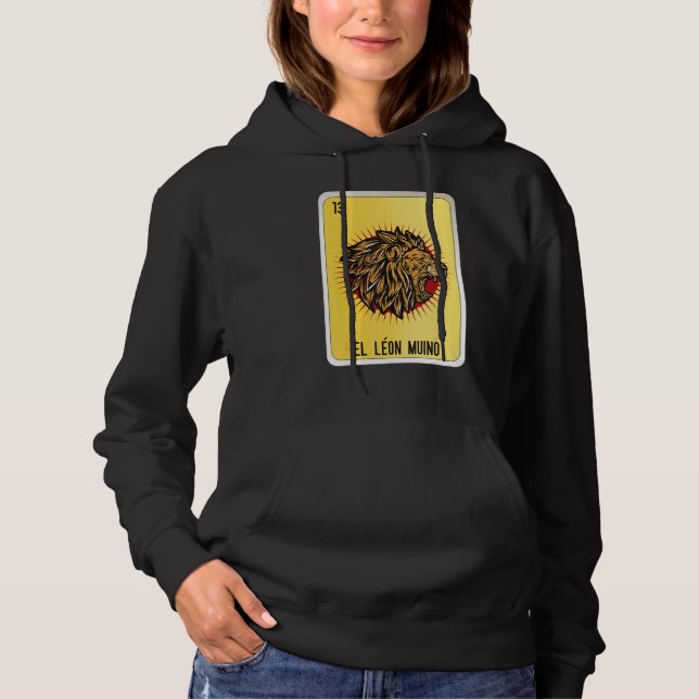 El Leon Muino Mexican Slang Lottery Bingo Cards Hoodie (Front)