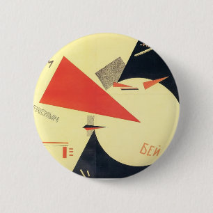 El Lissitzky- Beat the Whites with the Red Wedge 6 Cm Round Badge