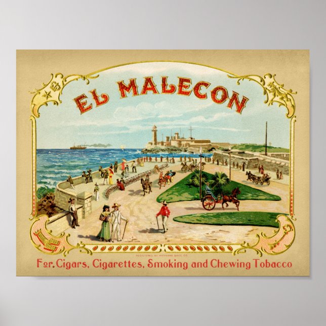 El Macedon Vintage Cigar Box Poster (Front)
