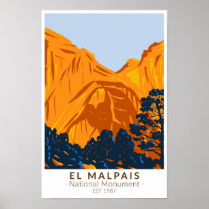  El Malpais National Monument New Mexico Vintage Poster