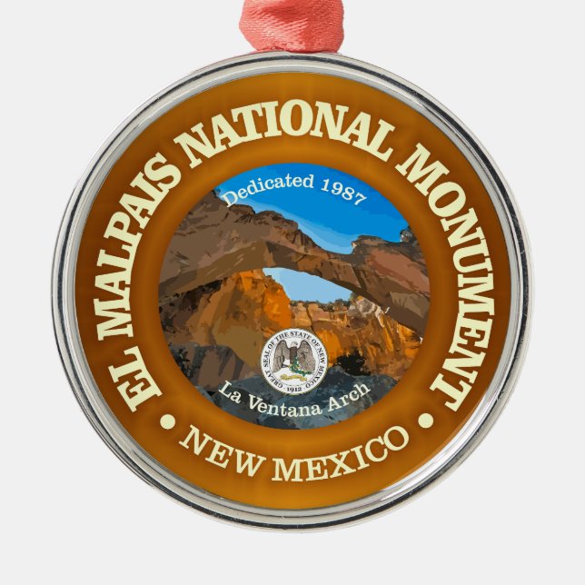El Malpais (NM) Metal Ornament (Front)