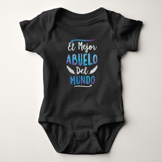El Mejor Abuelo Del Mundo Grandpa Fathers Day Baby Bodysuit (Front)