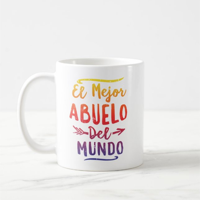 El Mejor Abuelo Del Mundo Grandpa Fathers Day Coffee Mug (Left)
