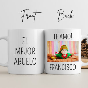 El Mejor Abuelo Personalise Photo Grandpa Birthday Mug