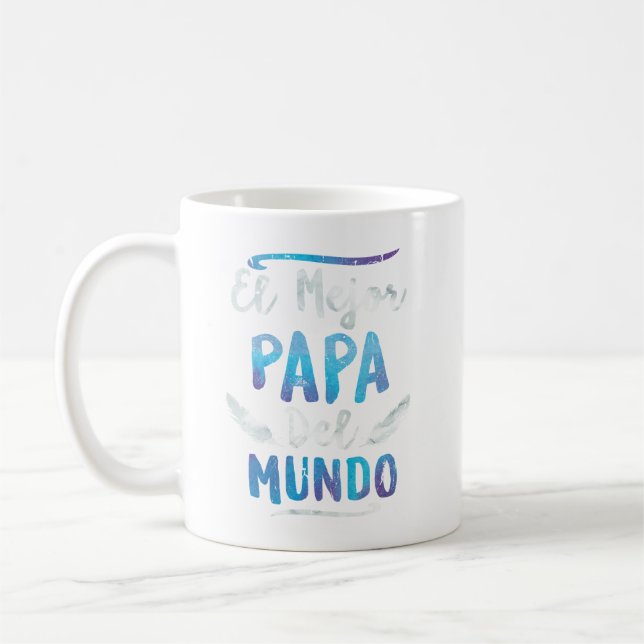 El Mejor Papa Del Mundo Dad Fathers Day Coffee Mug (Left)
