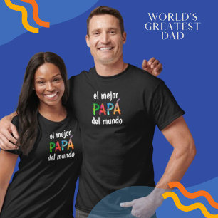 El mejor Papá del mundo! Fun Whimsy Letters T-Shir T-Shirt