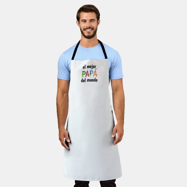 El mejor Papá del mundo Whimsical Letters Apron (Worn)