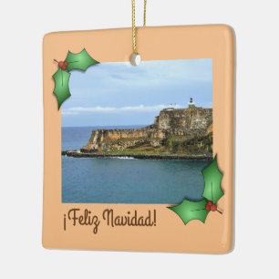 El Morro Guarding San Juan Bay Custom Ceramic Tree Decoration