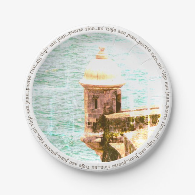 El Morro: Viejo San Juan, Puerto Rico Party Themed Paper Plate (Front)