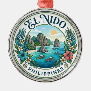 El Nido Philippines Metal Ornament