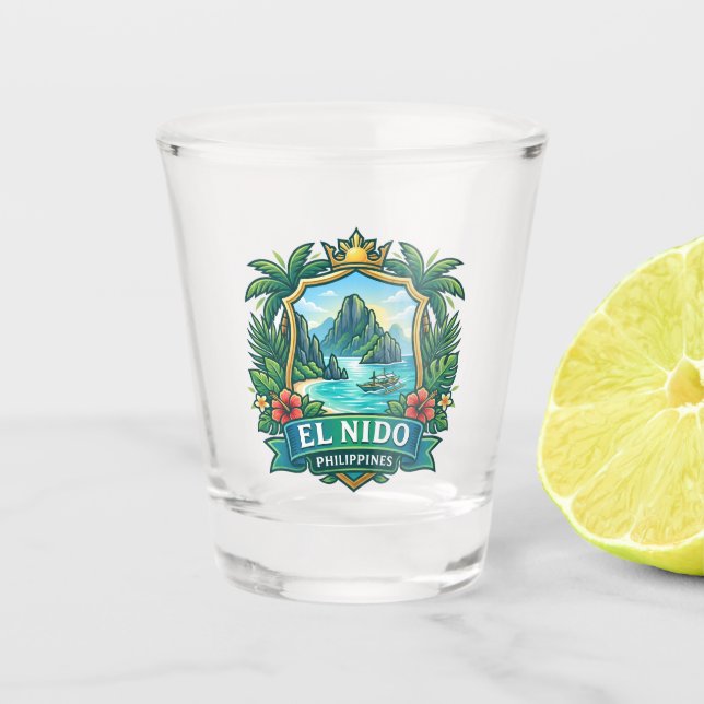 El Nido Philippines Shot Glass (Front)