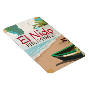 El Nido Philippines vintage travel poster Magnet
