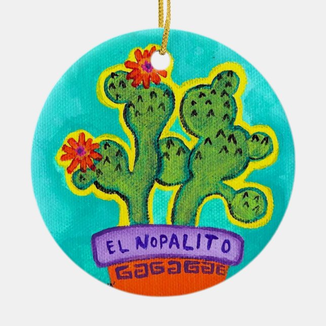 El Nopalito Ceramic Tree Decoration (Front)
