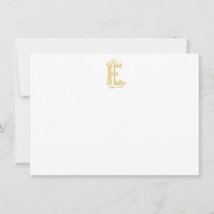 EL or LE Monogram vintage antique gold note cards