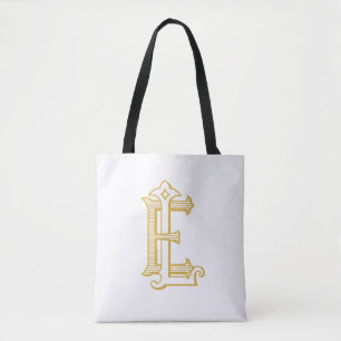 EL or LE vintage monogram initials logo tote bag