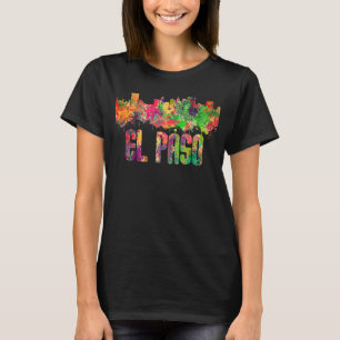 El Paso City Skyline Texas Colourful T-Shirt