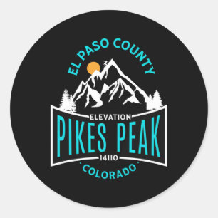 El Paso County Pikes Peak Colorado Climbing Classic Round Sticker