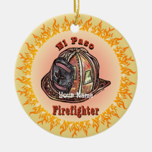 El Paso Firefighter Ceramic Ornament