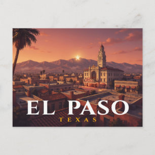 El Paso Postcard Plaza Theatre Downtown Souvenir