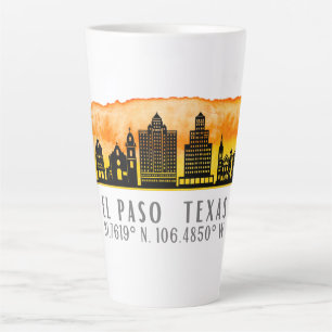 El Paso Skyline Latitude and Longitude  Latte Mug