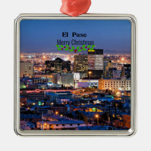 El Paso, Texas at Night  Metal Ornament