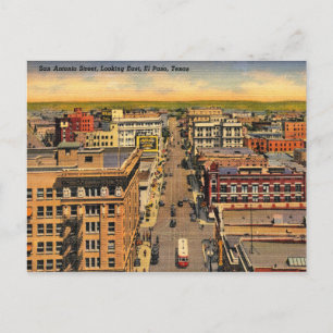 El Paso, Texas, Bird's Eye View, Vintage Postcard