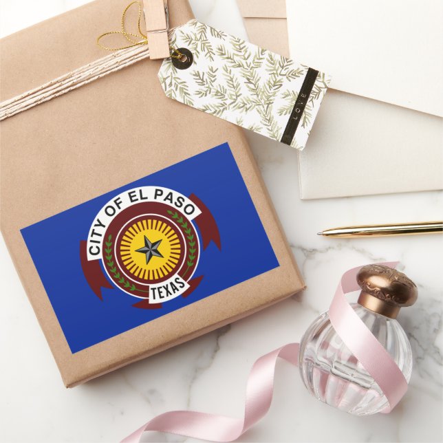 El Paso (Texas) City flag Rectangular Sticker (Gifting)