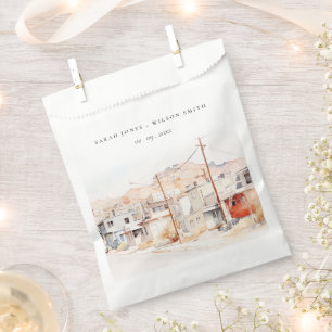 El Paso Texas City Scape Watercolor Wedding Favour Bag