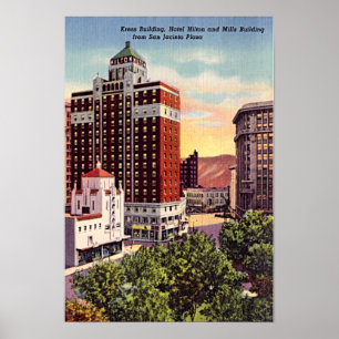 El Paso, Texas Downtown 1940 Poster