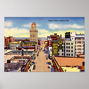 El Paso, Texas Downtown Texas Street 1940 Poster