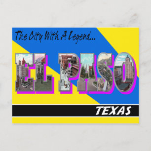 El Paso Texas Large Letter Postcard