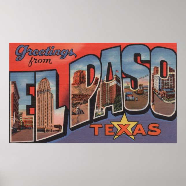 El Paso, Texas - Large Letter Scenes 2 Poster (Front)
