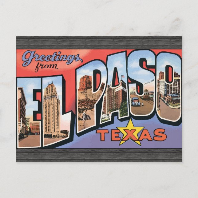 El Paso Texas Postcard (Front)