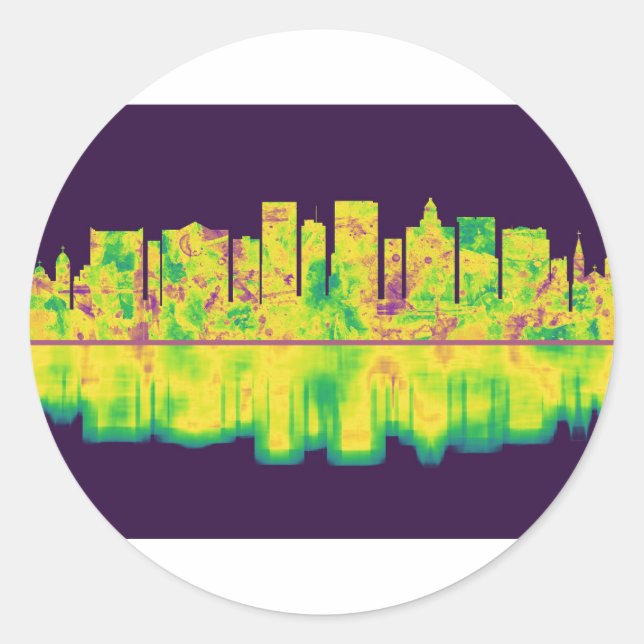 El Paso Texas Skyline Classic Round Sticker (Front)