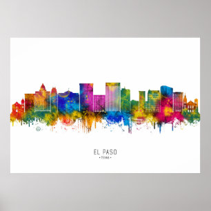 El Paso Texas Skyline Poster