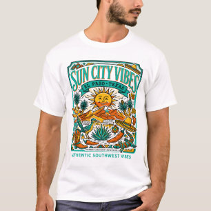 El Paso Texas Sun City Southwest Illustration T-Shirt