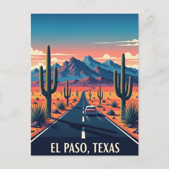 El Paso Texas Travel Postcard (Front)