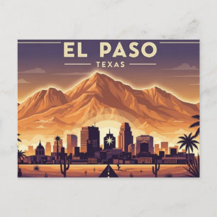 El Paso Texas Travel Postcard