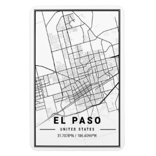 El Paso Texas USA City Travel City Map Magnet