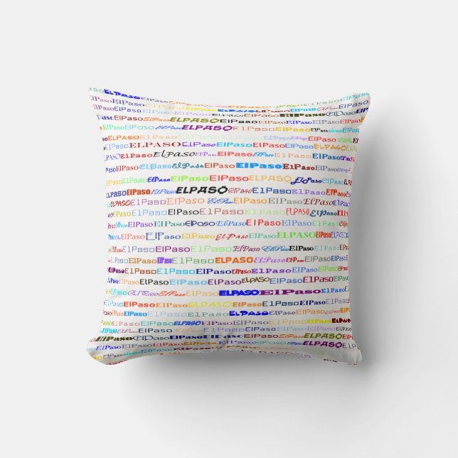 El Paso Text Design II Throw Pillow (Front)