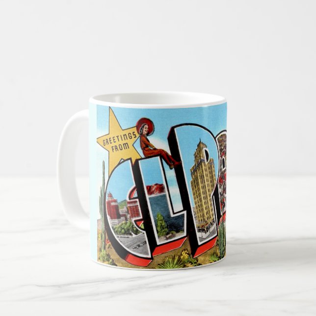 El Paso TX Postcard Coffee Mug (Front Left)