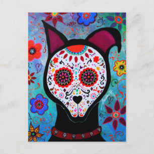 EL PERRO DOG DIA DE LOS MUERTOS POSTCARD