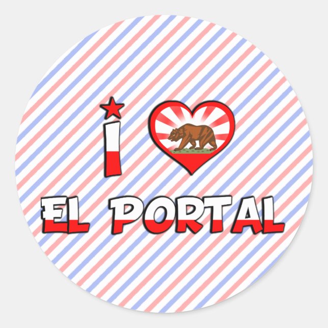 El Portal, CA Classic Round Sticker (Front)
