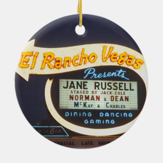 El Rancho Vegas Neon Sign 1959 Las Vegas Casino Ceramic Ornament (Back)