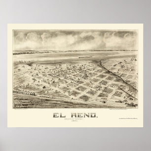 El Reno, OK Panoramic Map - 1891 Poster