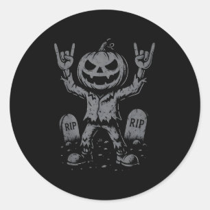 El Rocker Pumpkin  Classic Round Sticker